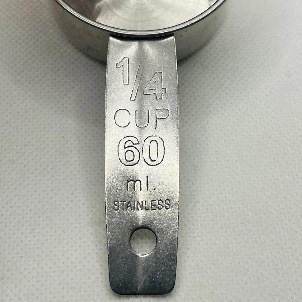 Vintage‎ Stainless Steel Measuring Cup Replacement 1/4 Cup Retro MCM Quarter Cup